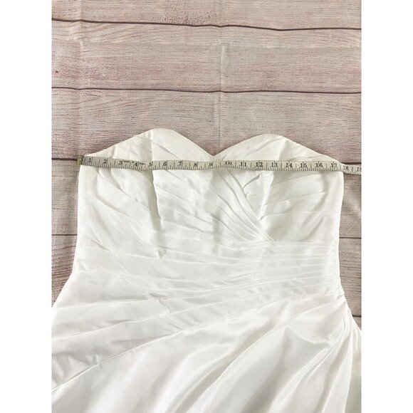 David's Bridal Women's Taffeta A Line Wedding Dress W/Sweetheart Neck - 14W - Picture 8 of 15